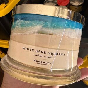 HomeWorx White Sand Verbena Scented Candle - Blue & White